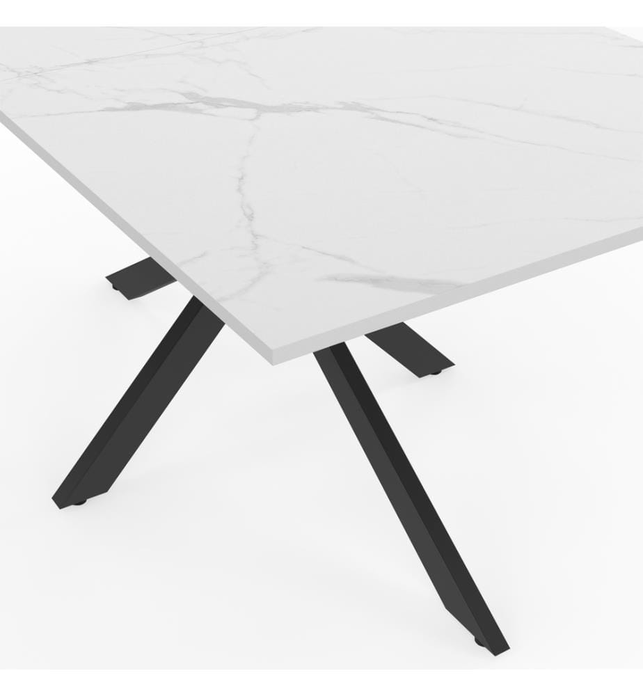 Esstisch Glam 160cm Tischplatte - Schwarz und Weiss