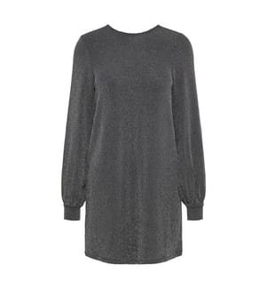 Sequinned Bow Dress - Black Silver Glitter