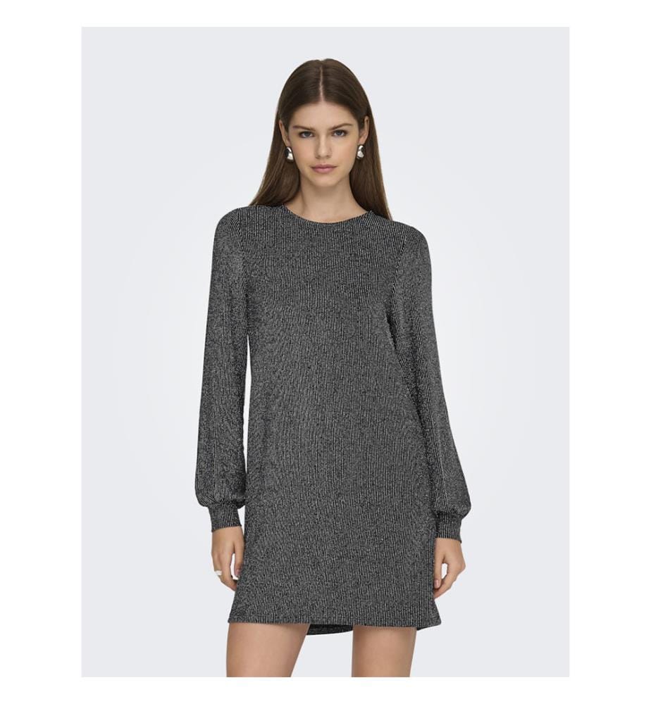 Sequinned Bow Dress - Black Silver Glitter