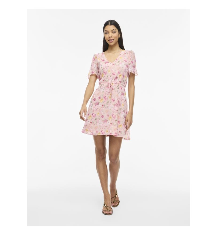 Abito con scollo a V - Rosa