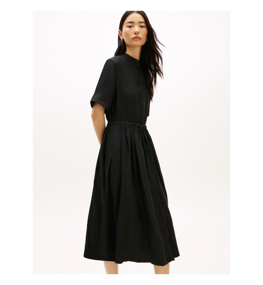 Robe Chemise en Lin - Noir