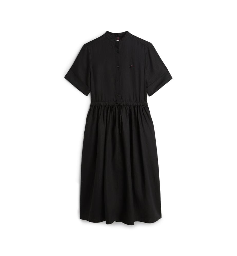 Robe Chemise en Lin - Noir