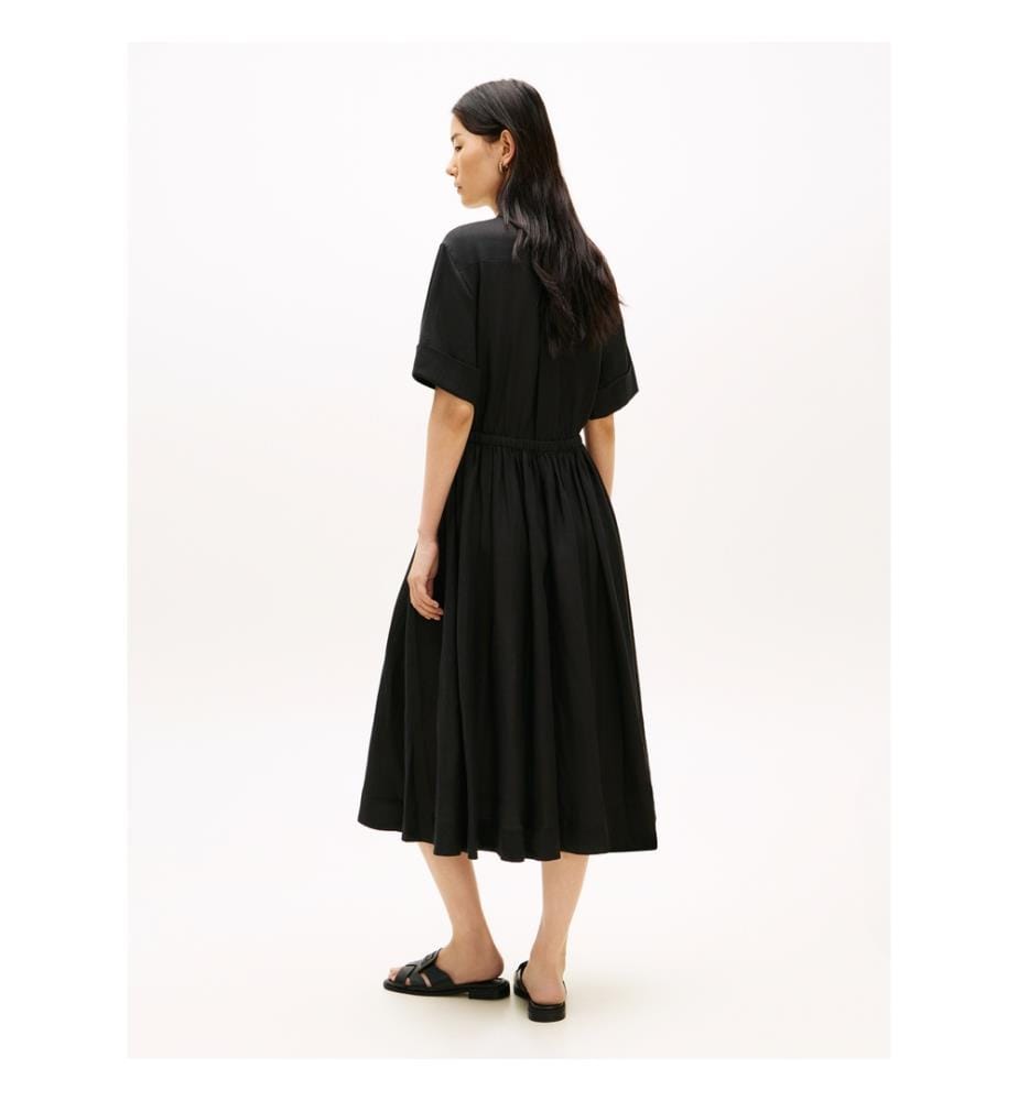 Robe Chemise en Lin - Noir