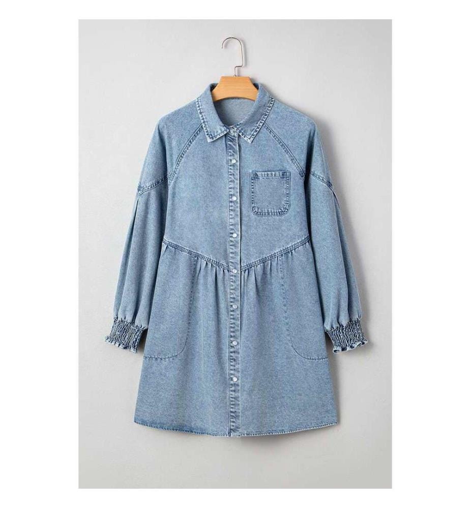 Blaues Jeanshemd mit gerafften Ärmelbündchen - Beau-Blue
