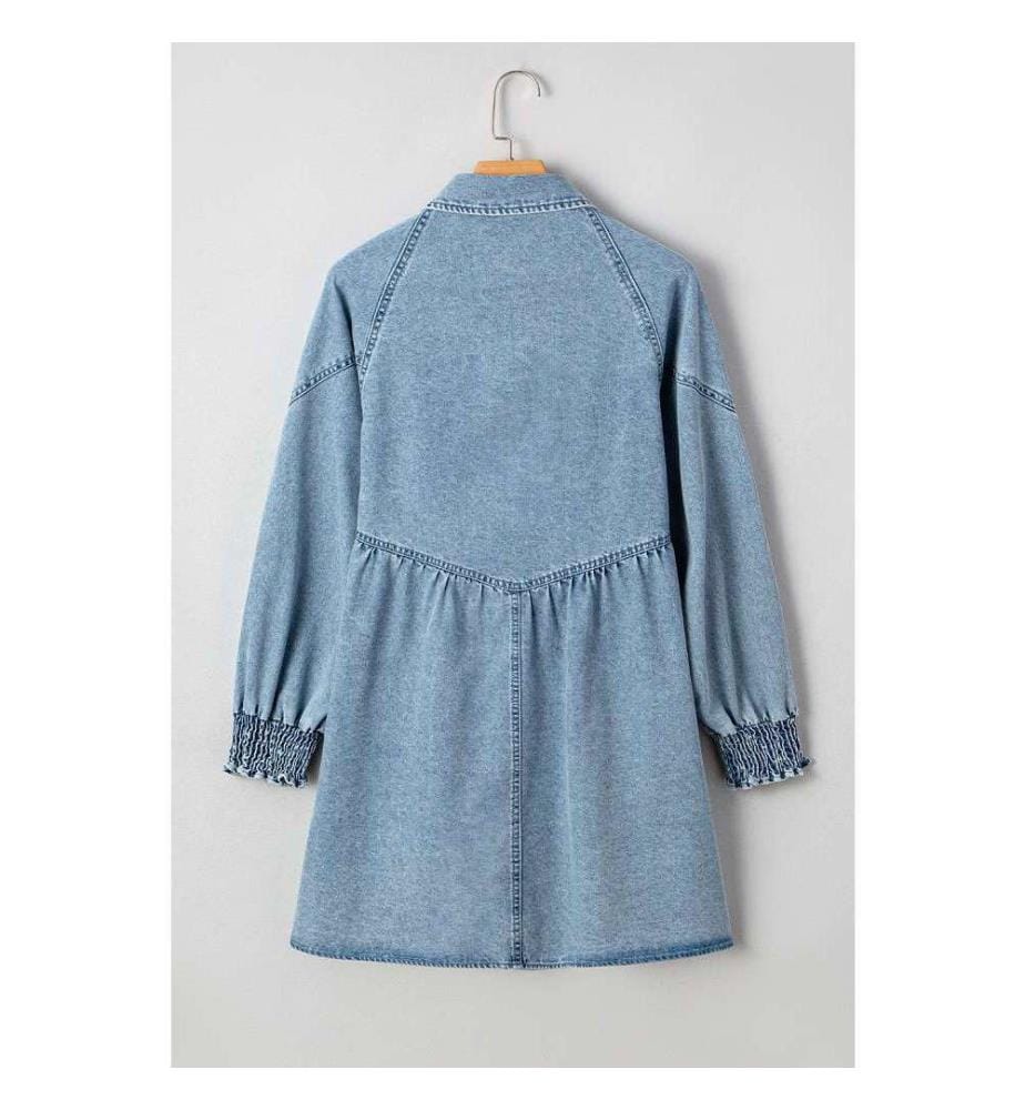 Blaues Jeanshemd mit gerafften Ärmelbündchen - Beau-Blue