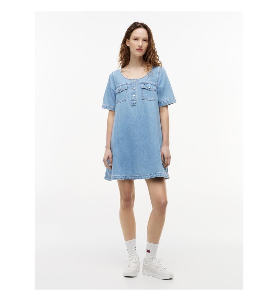 Jeans-Minikleid A-Linien - Blau