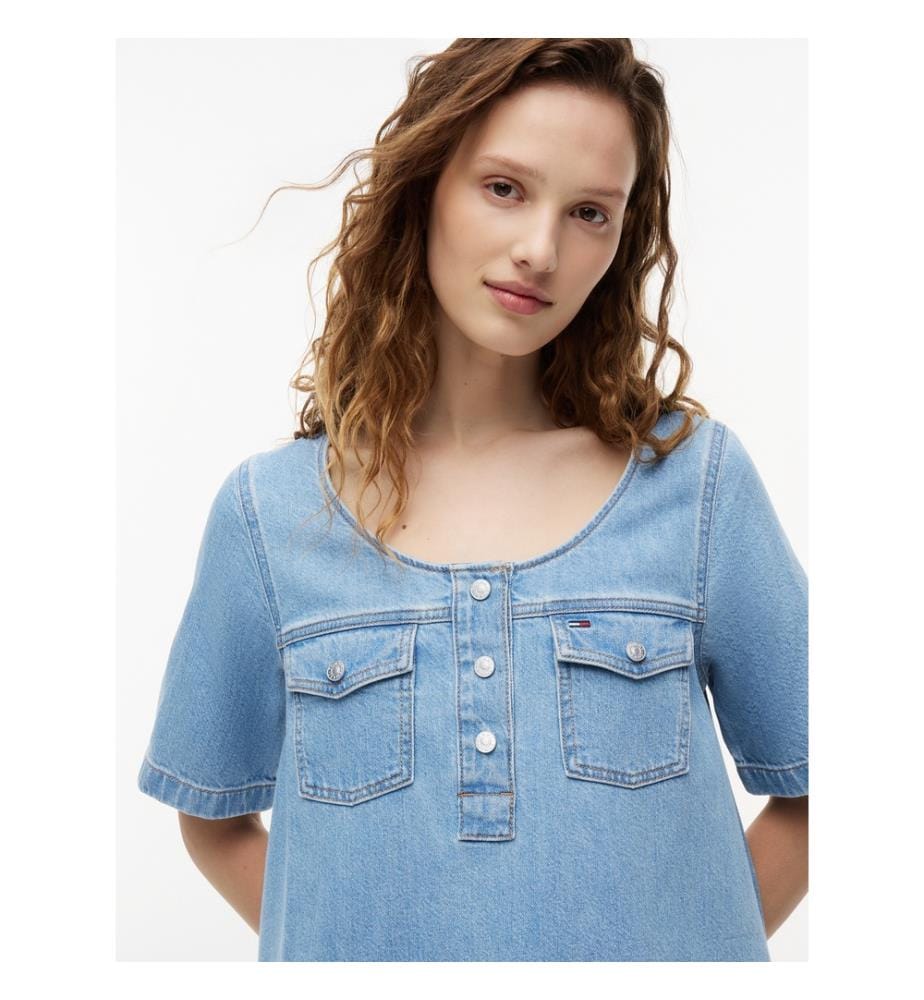 Jeans-Minikleid A-Linien - Blau