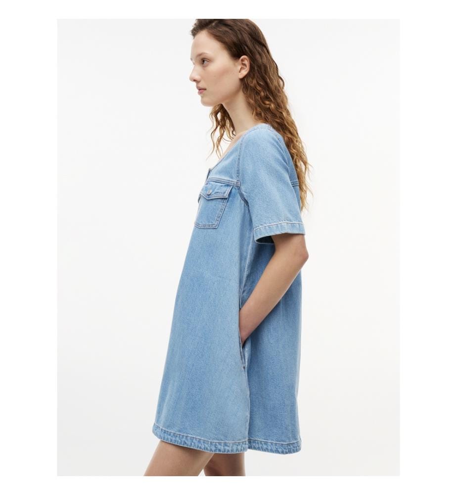 Jeans-Minikleid A-Linien - Blau