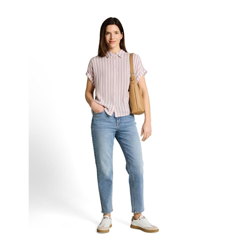 Blouse - Pink and White