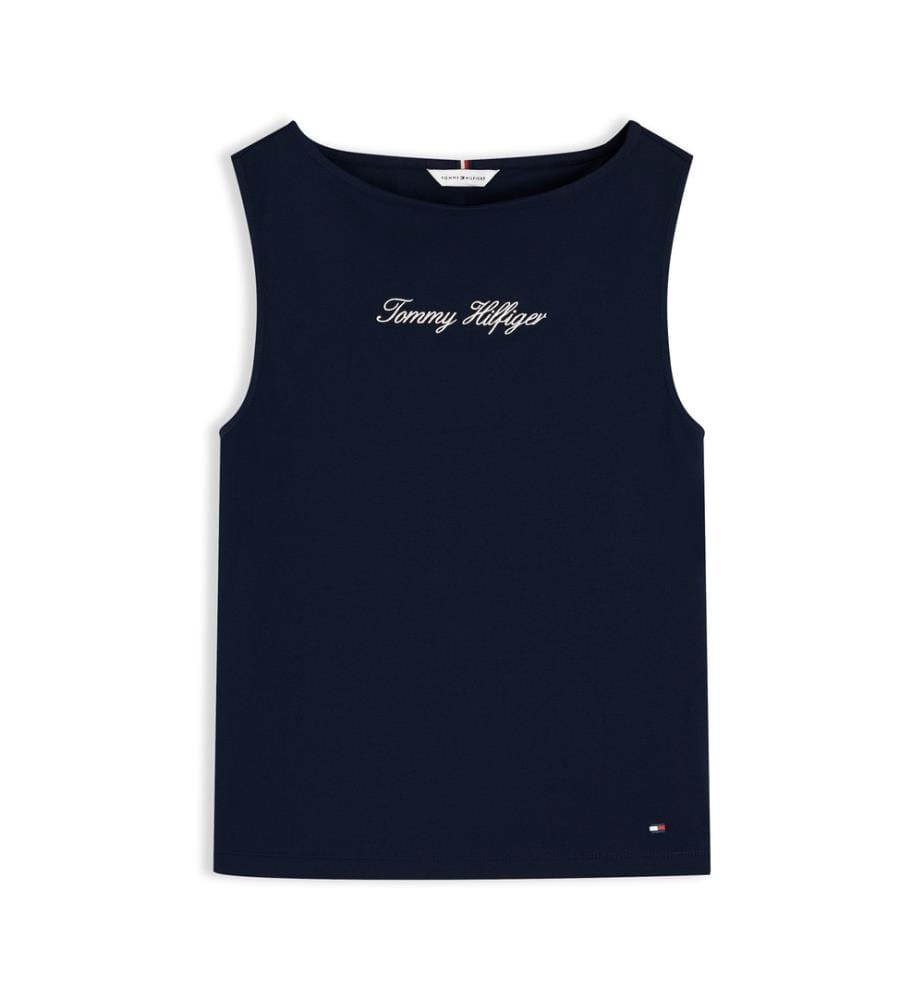 Figurbetontes Tanktop mit U-Boot-Ausschnitt – Dunkelblau