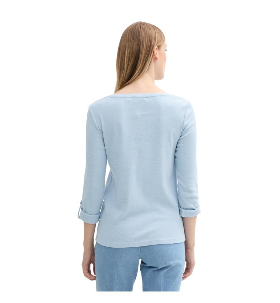 T-Shirt - Light Fjord Blue White Stripe