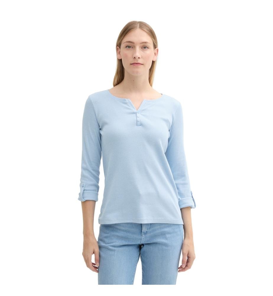 T-Shirt - Light Fjord Blue White Stripe