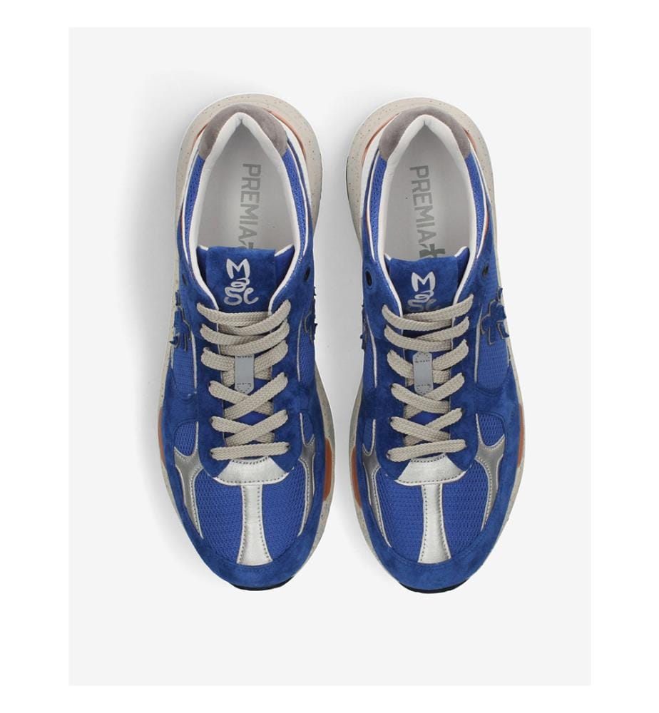 Baskets Mase - Blanc et Bleu cobalt