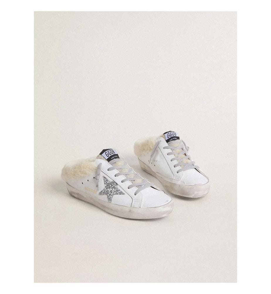 Sabots Super-Star - Blanc, argent, beige