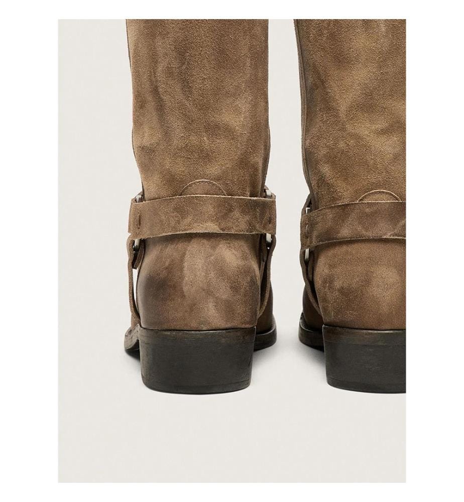 Bottes biker femme - Beige foncé