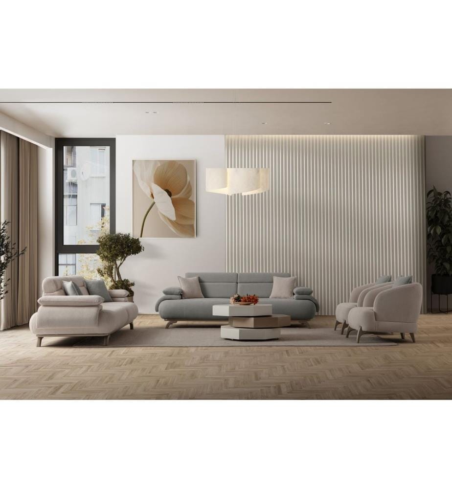 Canapé 3 places Bonjo Silver - Gris
