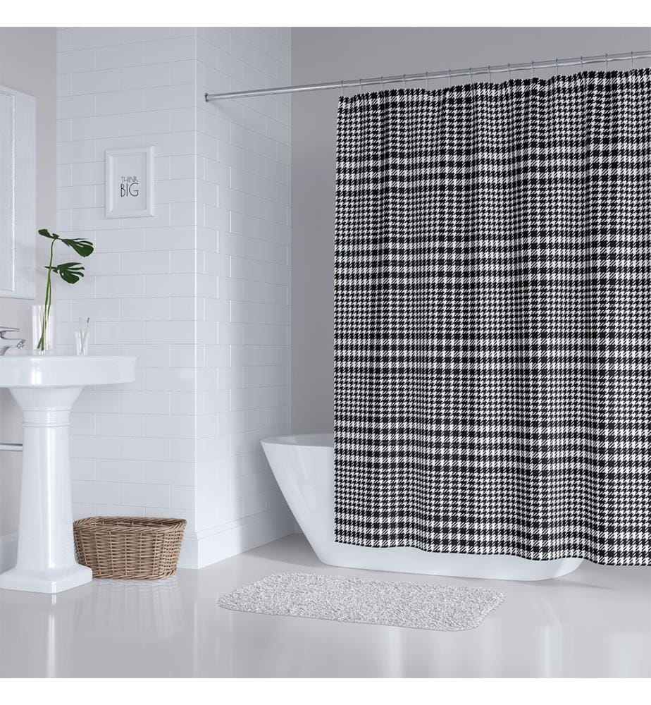 Duschvorhang - 180 x 200 cm - Schwarz und Weiss