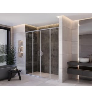 Cabine de douche, 100 % verre trempé, gris, transparent, 175 x 189