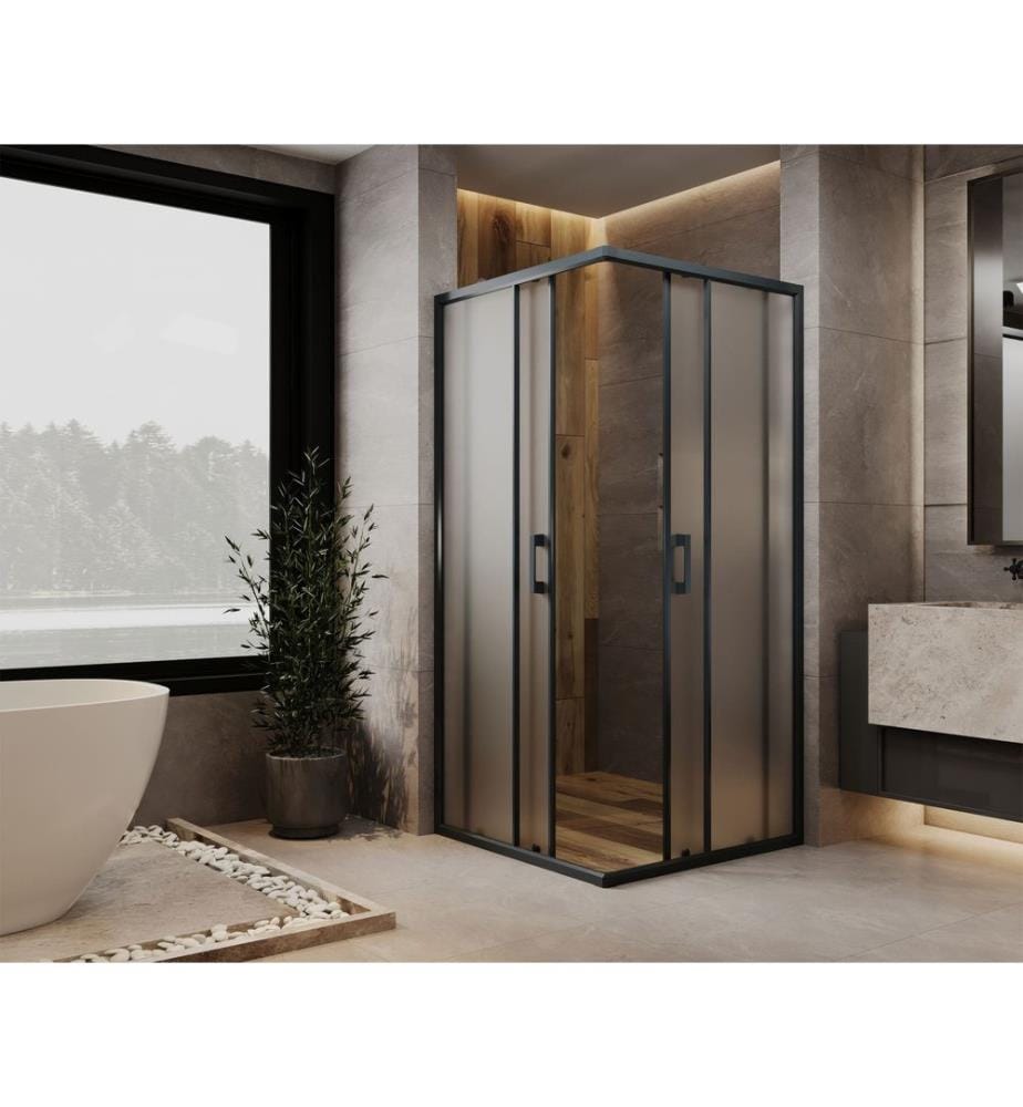 Cabine de douche, 100 % verre trempé, anthracite, transparent, 75 x 189 x 75