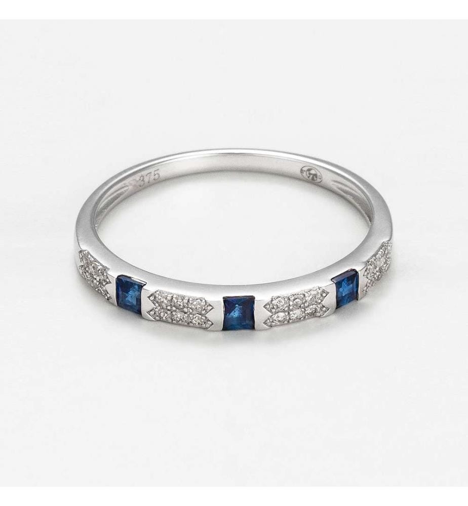 Ring Sapphire Way - White Gold 375/1000