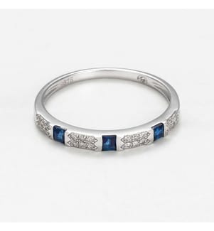 Ring Saphir Weg - Weissgold 375/1000