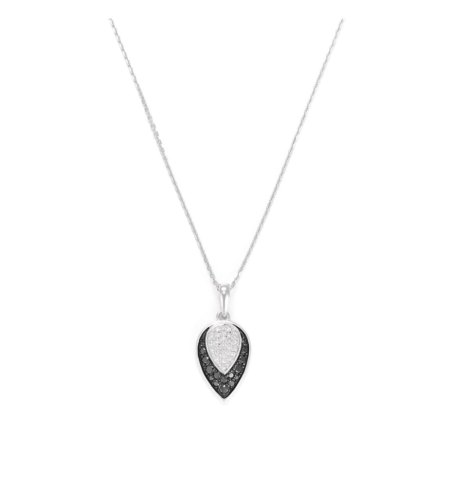 Pendentif Diamant de Nuit - Or Blanc 375/1000
