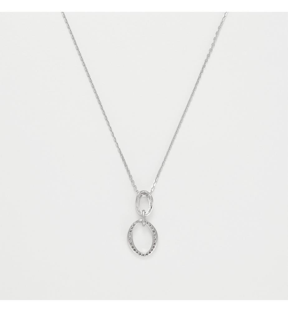 Pendentif L - Oretta - Or Blanc 375/1000
