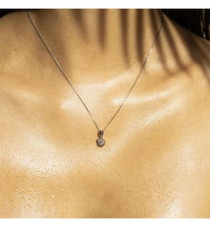 Pendentif Brillant Lucia - Or Blanc 375/1000