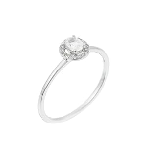 Ring Solitär Topas Weiss - Weissgold 375/1000