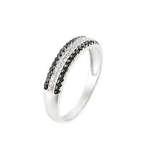 Ring Diamanten, Weiss - Weissgold 375/1000