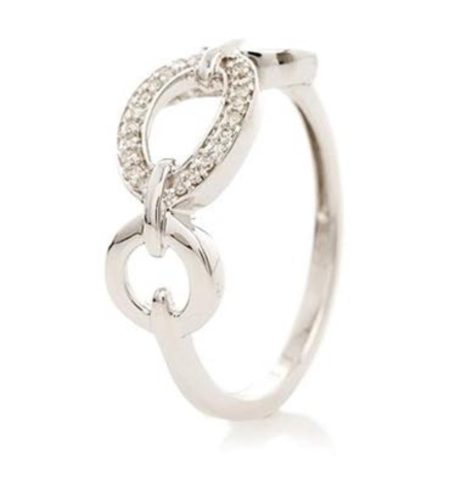 Ring "Diamantglieder" - Weissgold