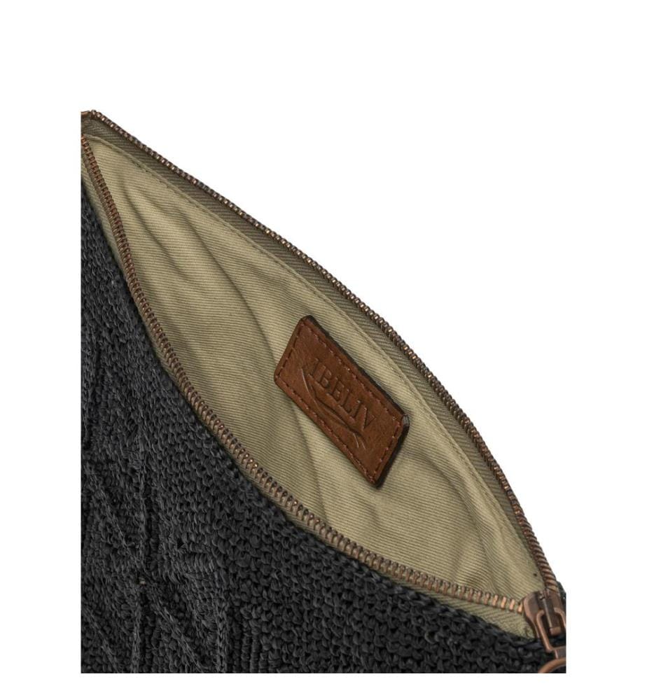 TANALA Chic Raffia Clutch - Schwarz