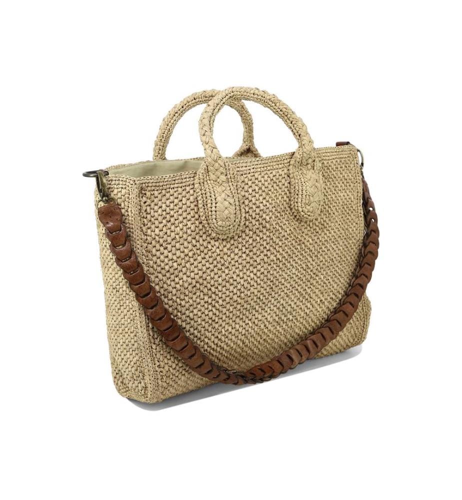 RARY Tea Raffia rechteckige Tasche - Beige