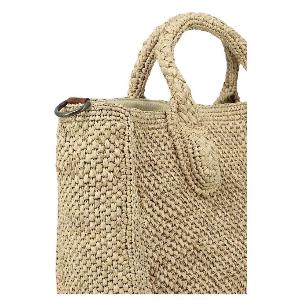 RARY Tea Raffia rechteckige Tasche - Beige