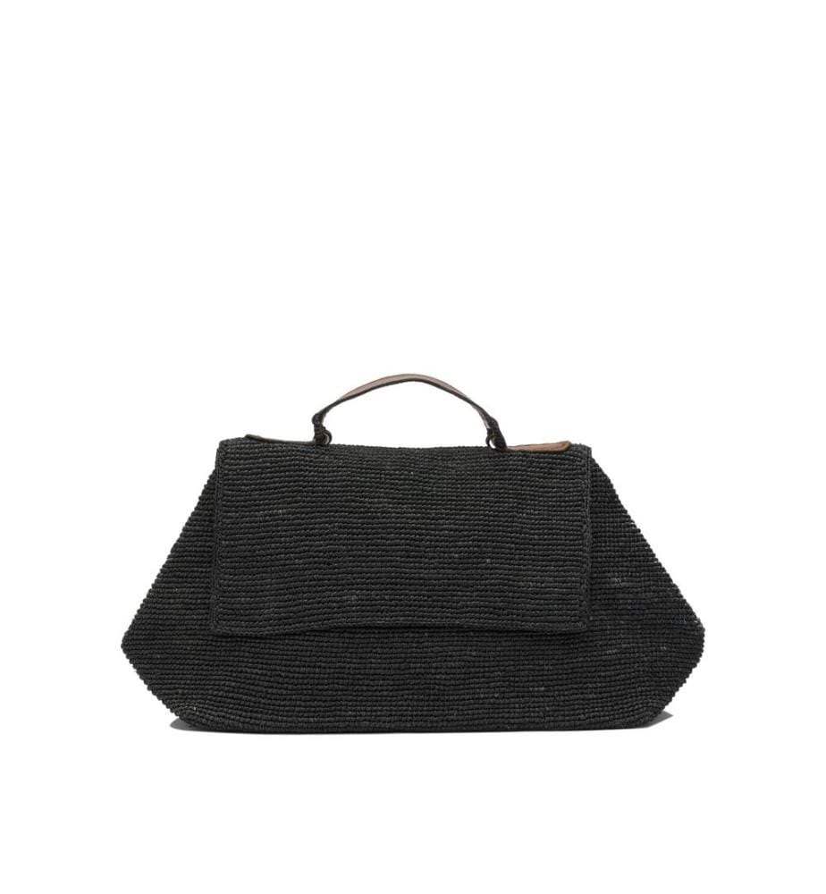 LAHADY BLACK RAFFIA Umhängetasche - Schwarz