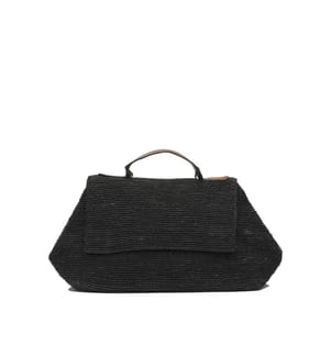 LAHADY BLACK RAFFIA Umhängetasche - Schwarz