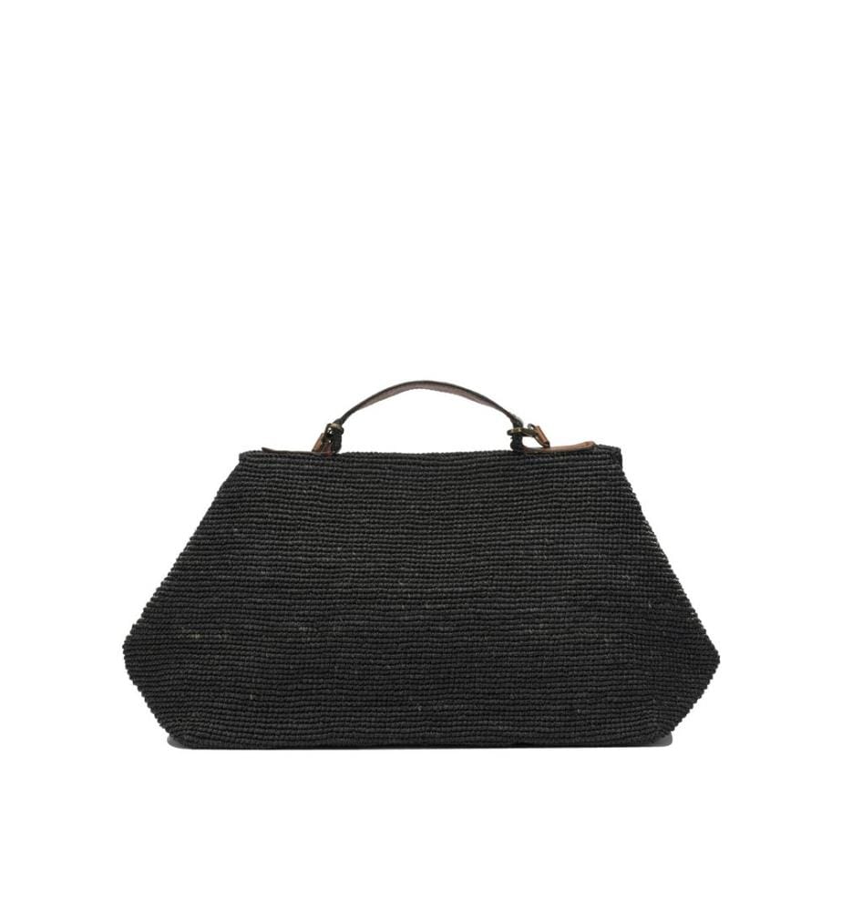 LAHADY BLACK RAFFIA Umhängetasche - Schwarz