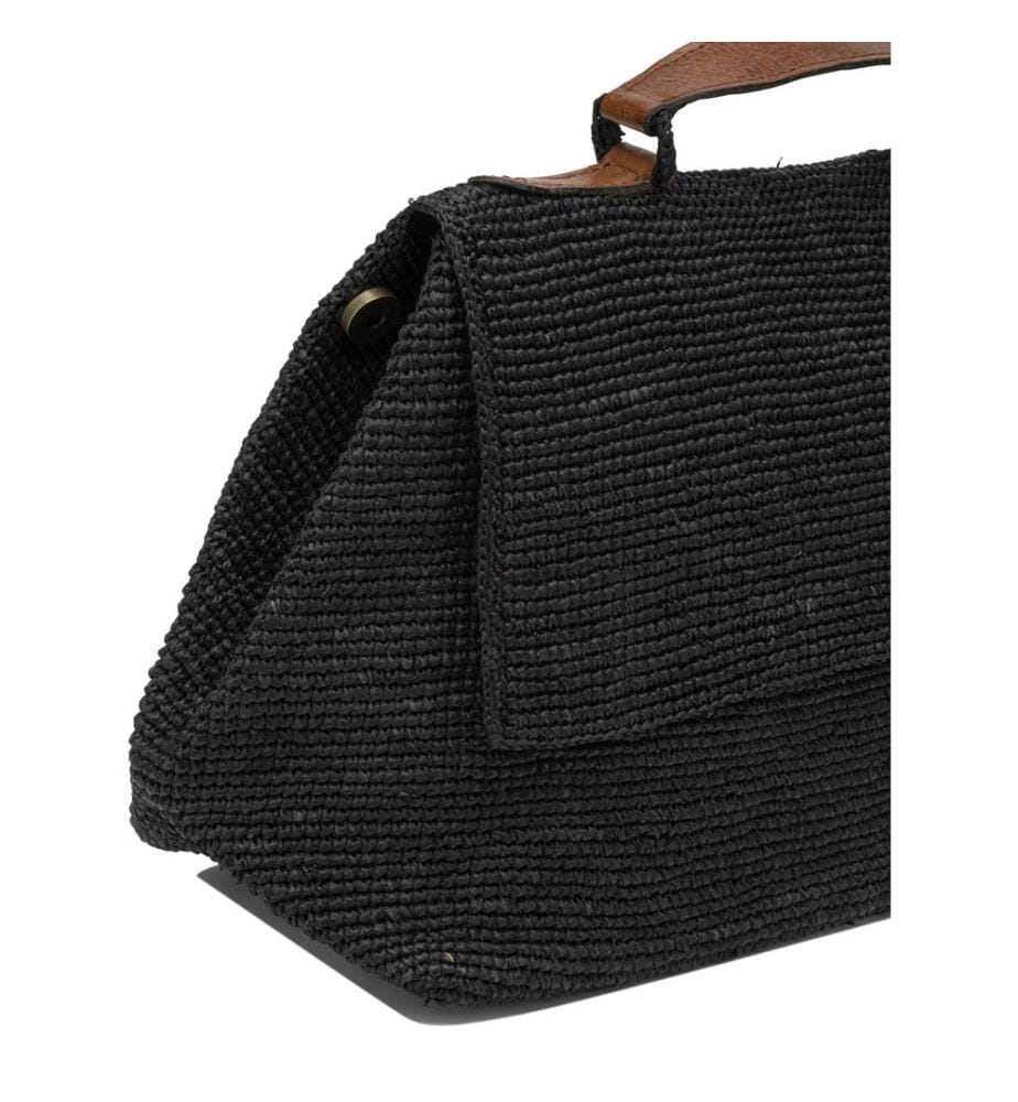 LAHADY BLACK RAFFIA Umhängetasche - Schwarz