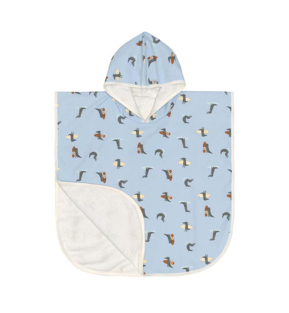 Poncho Baño Crocodile Bleu ciel