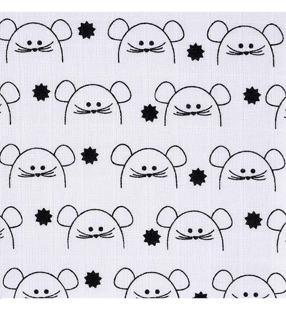 Souris en mousseline de coton biologique 120X120 (Pack 2Und)