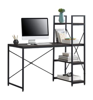 Schreibtisch Stavanger 122x120x64 cm mit Regal 4 Flächen Metall