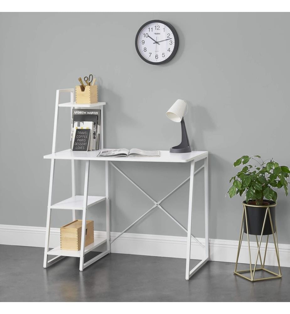 Schreibtisch Aalborg 117x102x50 cm mit Regal 4 Flächen