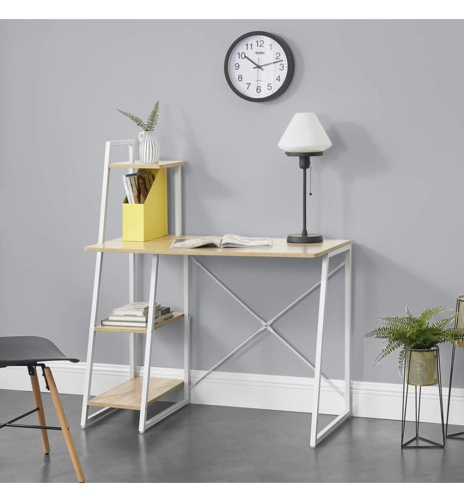 Schreibtisch Aalborg 117x102x50 cm mit Regal 4 Flächen