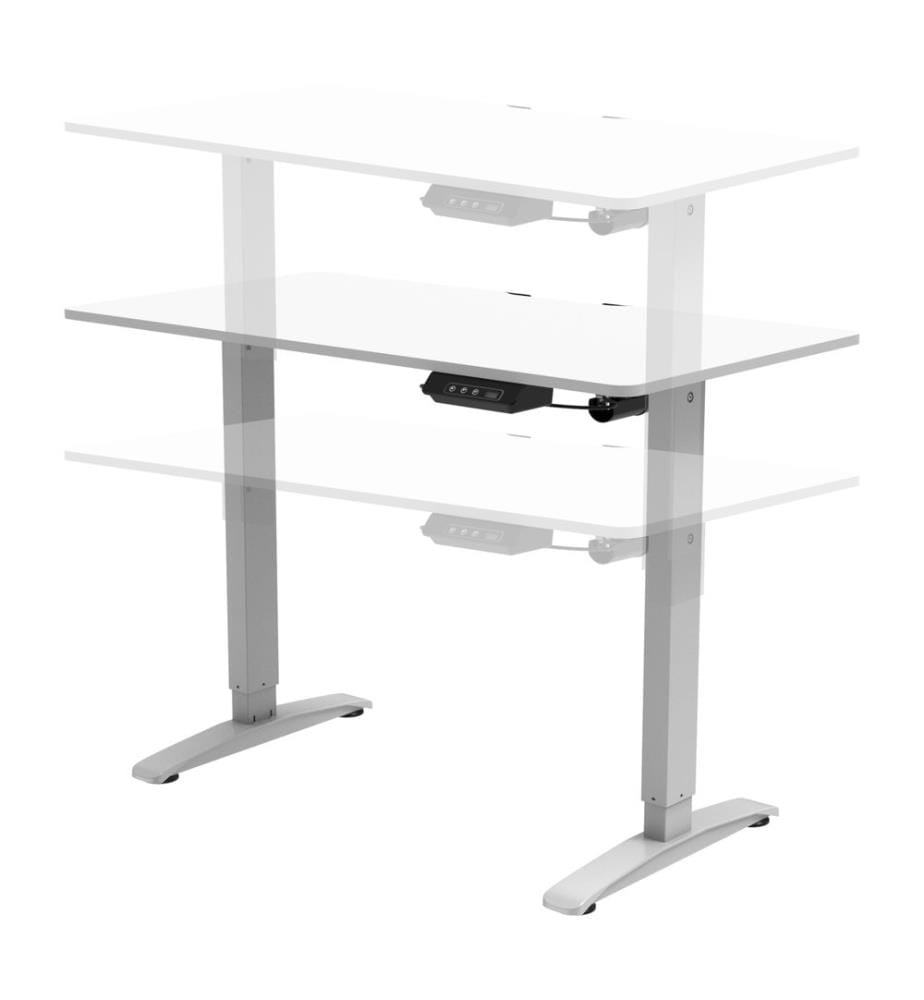 Tavolo regolabile in altezza Visalia, elettrico, 110x60 cm, bianco