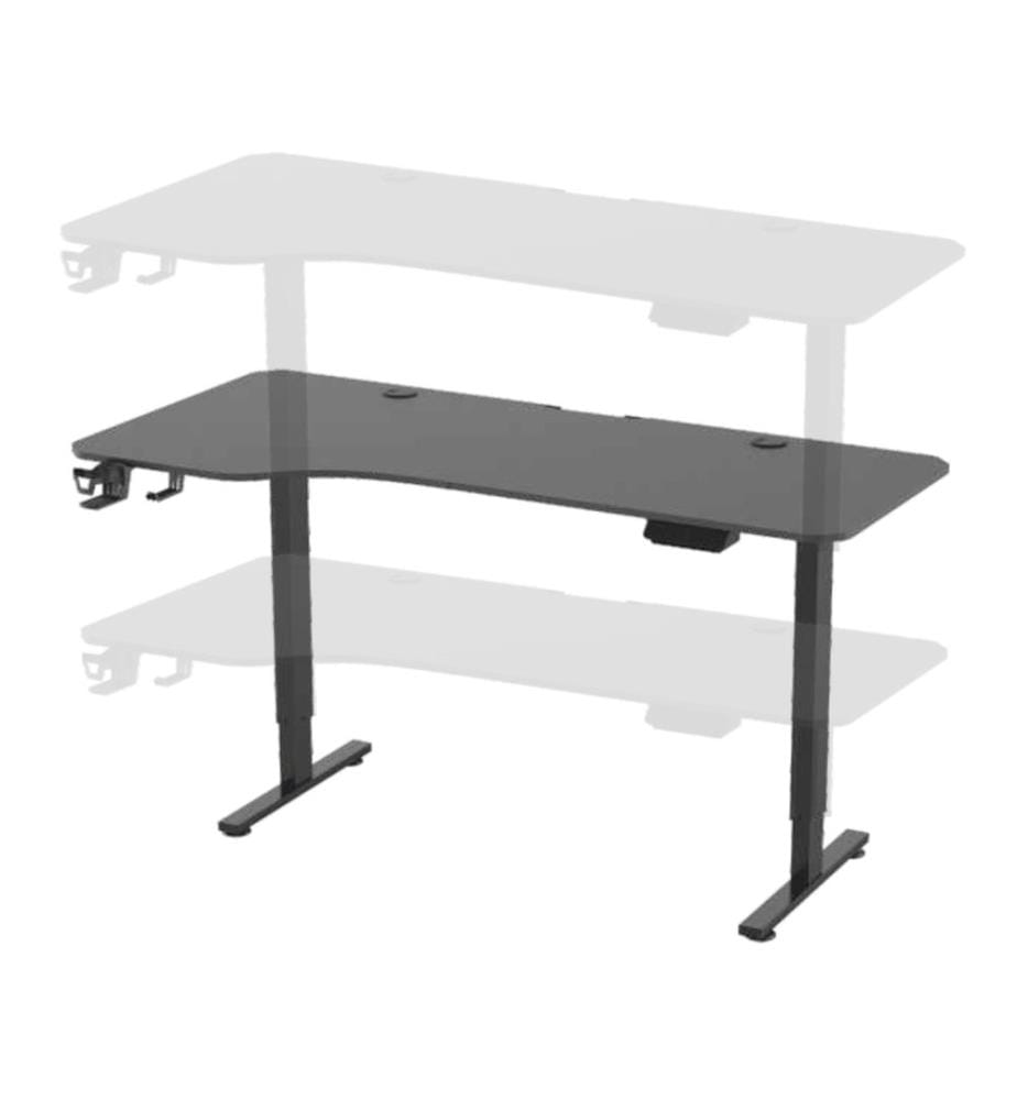 Tavolo regolabile in altezza Virolahti 160x75 cm nero