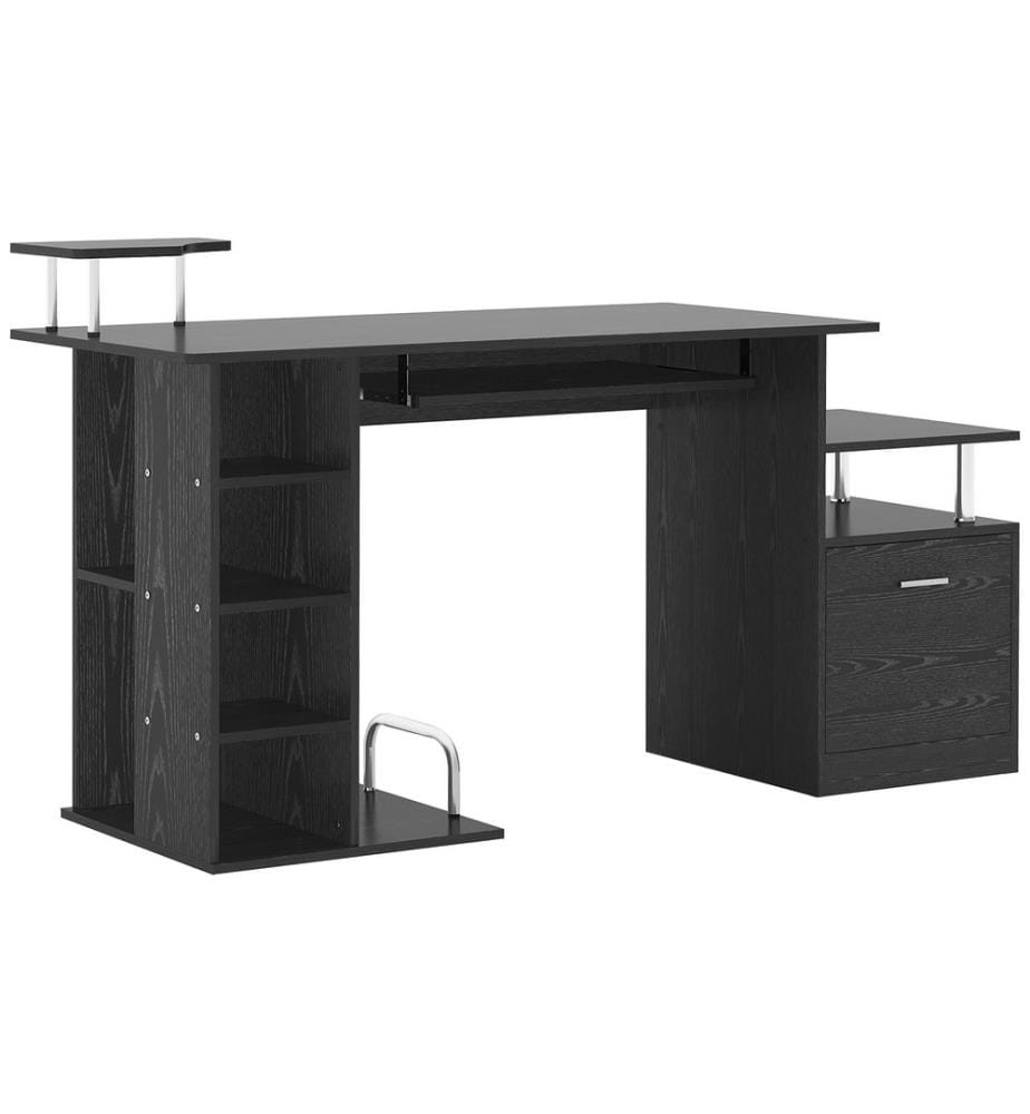 Scrivania per computer, scrivania da ufficio con supporto per stampante