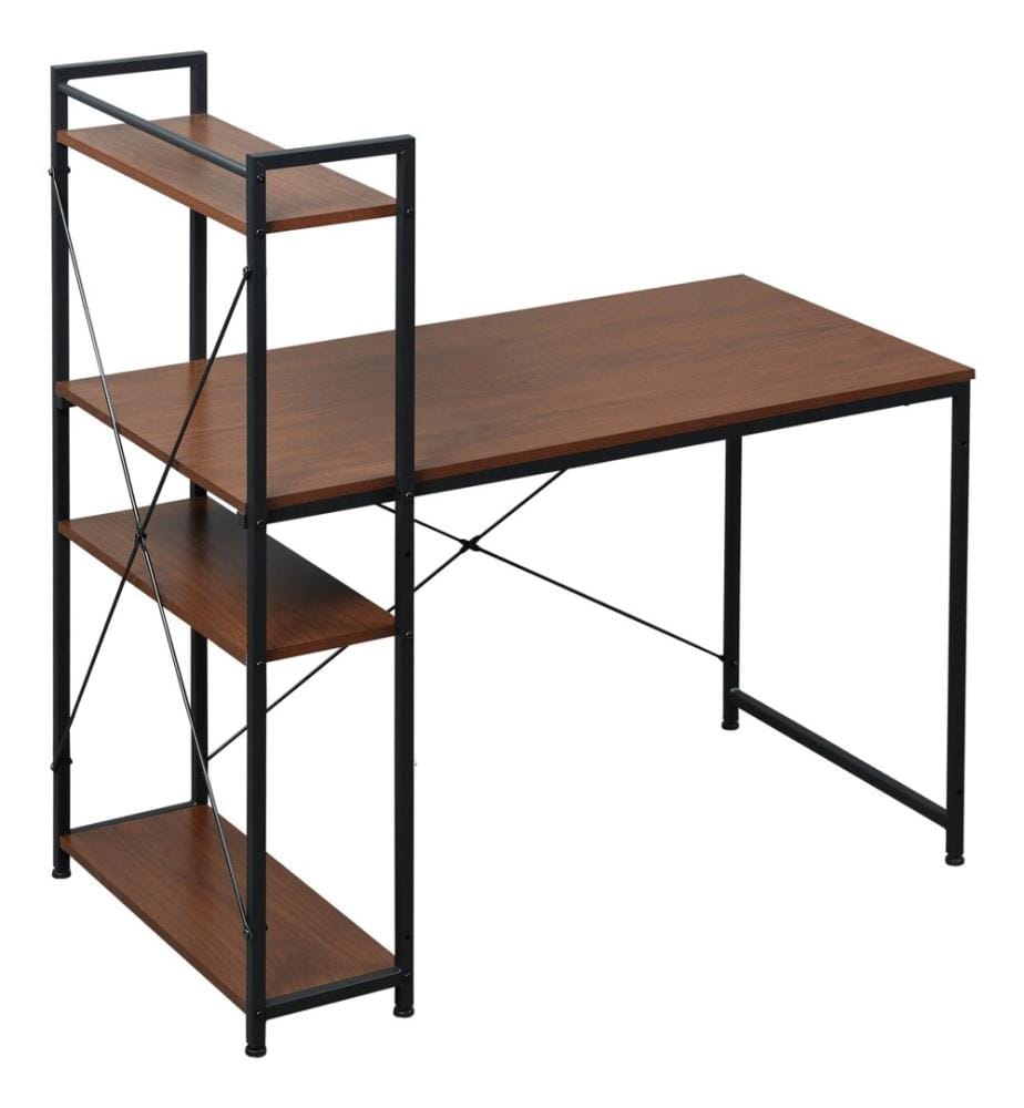 Scrivania, tavolo per computer, tavolo da lavoro con mensola 120x64x121 cm