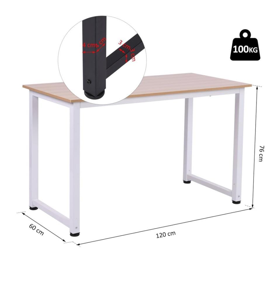 Scrivania, tavolo da cucina, tavolo per computer 120x60x76 cm