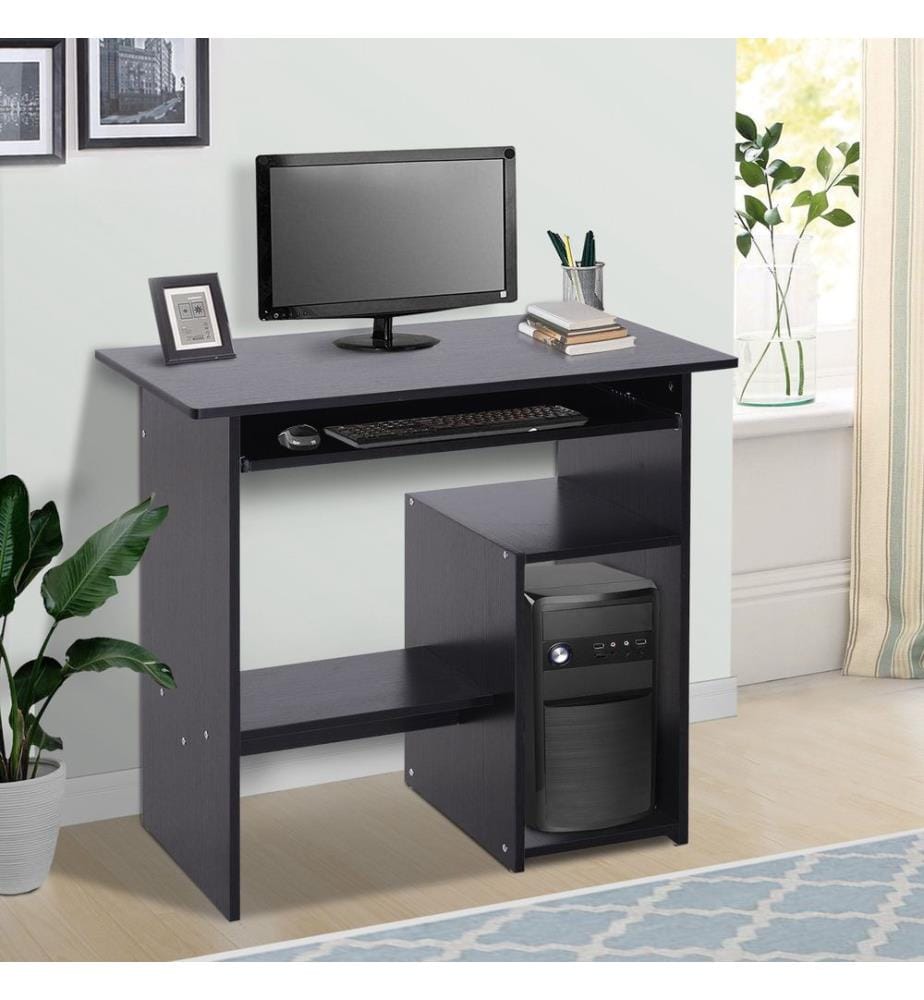 Scrivania per computer, scrivania per PC, nera, 80x45x75 cm