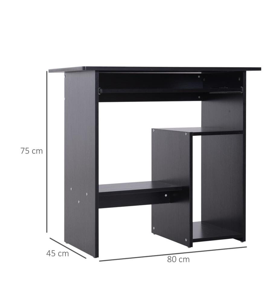 Scrivania per computer, scrivania per PC, nera, 80x45x75 cm